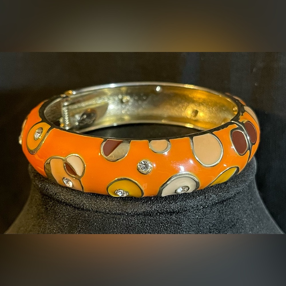 Sequin by Nordstrom Orange Enamel Bangle Bracelet